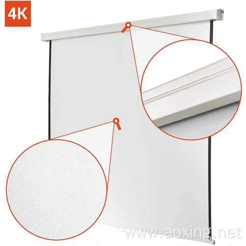 Wall Mounted Matte White Rollers Manual Projector screen